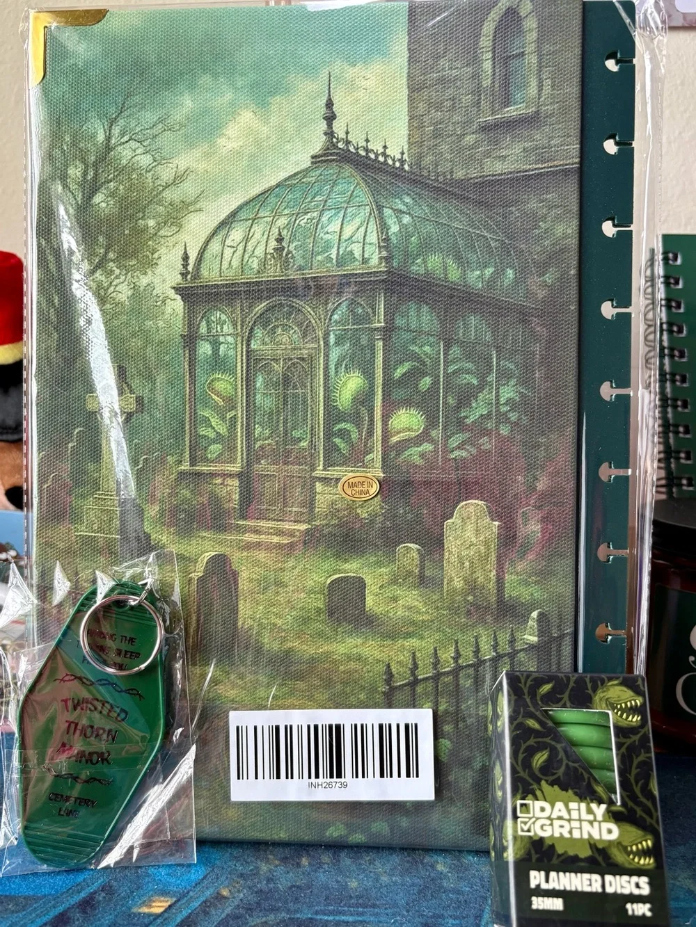 Twisted Thorn Manner Planner cover w/ Discs and matching keychain